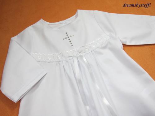 Taufkleid lang Satinschleife - Spitze - Baby Mädchen + Junge
