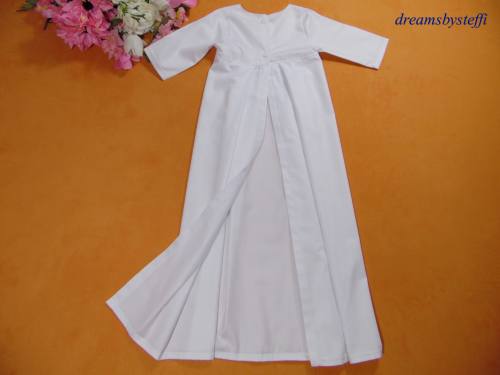 Taufkleid lang Falte Satin - Spitze - Modell 2025