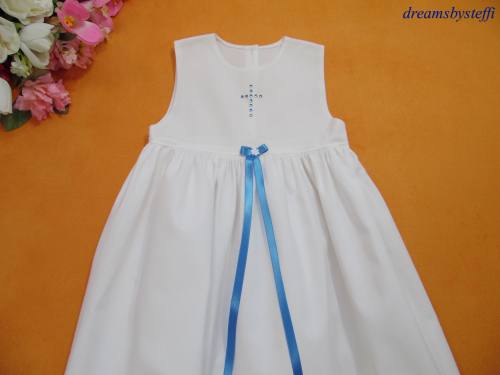 Taufkleid Leinwandbindung Satinschleife Modell 3