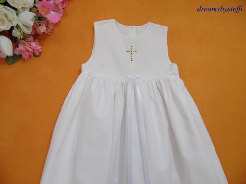 Taufkleid Leinwandbindung Satin Klettverschluß