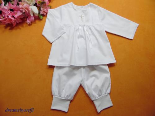 Taufanzug Motiv Satinschleife Pumphose Baby
