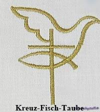 Motiv Kreuz-Fisch-Taube