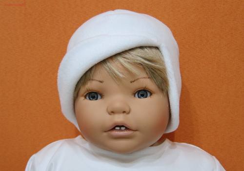 Wintertaufe schlichte Taufmütze aus Fleece 