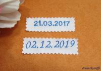 Stickerei Datum Schrift dick